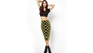 Midi length pencil skirt