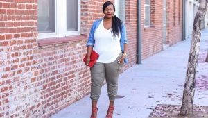 Fashionable pants length 7/8 for obese women