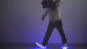 Sneakers with glowing soles