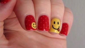 Ideas for beautiful nail design with smileys