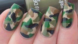 How to make and arrange camouflage manicure?