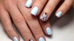 Ideas manicure geometry for short nails