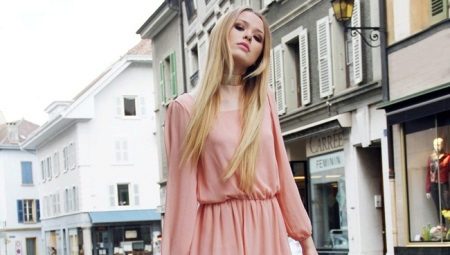 Peach dress - for a gentle look