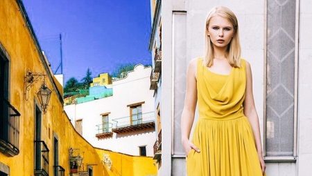 Dress mustard color - for spectacular women