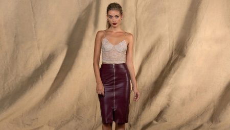 Leather pencil skirt