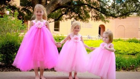 How to sew a dress of tulle for girls with their own hands?