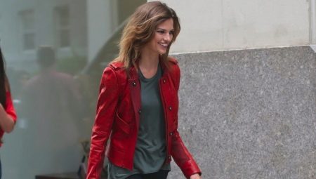 Red leather jacket