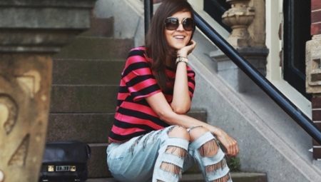 Jeans, torn on the knees