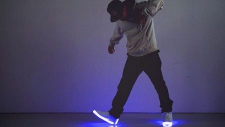 Sneakers with glowing soles