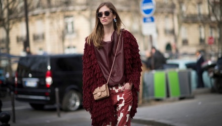 The combination of burgundy color in clothes