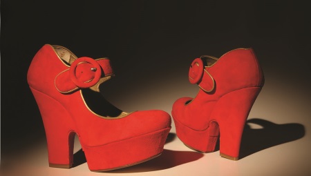 Red suede shoes