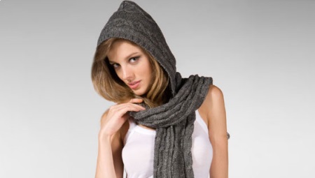 Knitted scarf-hood