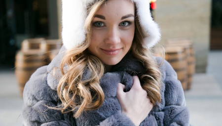 Gray fur coat
