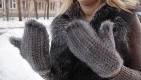 Mink mittens