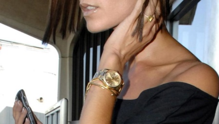 Women's gold watch with gold bracelet