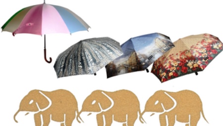 Umbrellas Three Elephants