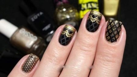 Black manicure with gold: stylish ideas and techniques