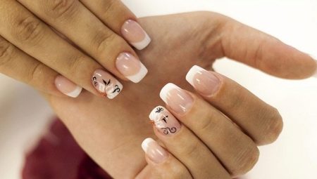 French manicure with a pattern