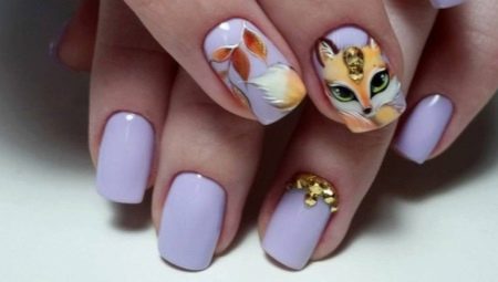 Ideas unusual design manicure with a fox