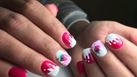 How to make a manicure with a strawberry on the nails?