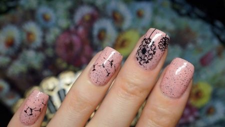 How to make a simple and stylish manicure with dandelions on the nails?