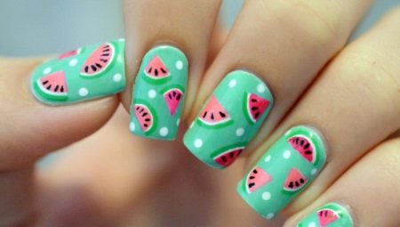 How to make a stylish manicure with a watermelon?