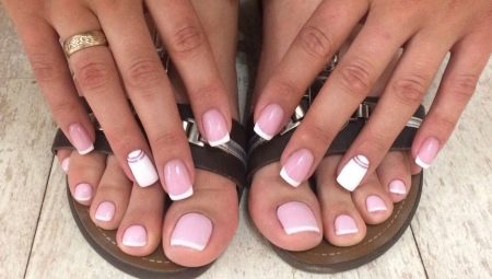 Manicure and pedicure in the same style