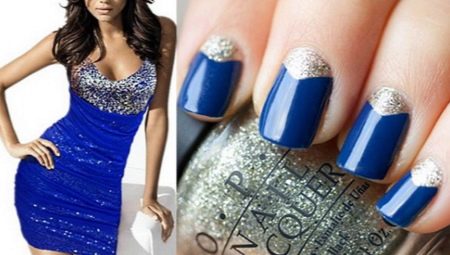 Manicure under a blue dress: features of choice and design ideas
