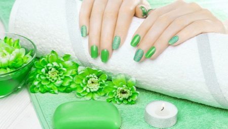 Manicure in shades of green: a variety of shades and fashion ideas