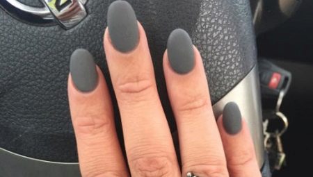 Matte gray manicure: stylish and simple