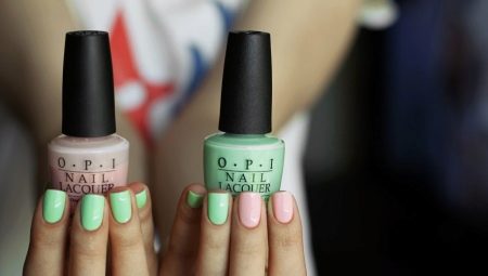 Fashion trends to create a pink-green manicure