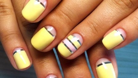 Fashion trends manicure in yellow tones