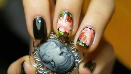 Original design options manicure with peonies