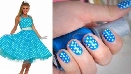 We select a manicure under the blue dress