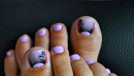 Lilac pedicure: design and design ideas