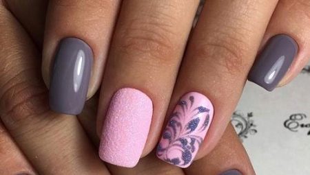 Options for gray-pink manicure