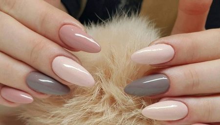 Nail decoration with the shape of a sharp almond and the technique of their creation