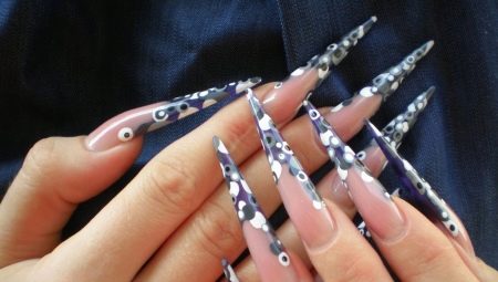 Long extended nails: features, design and examples