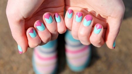 Pink-turquoise manicure: ideas and design options