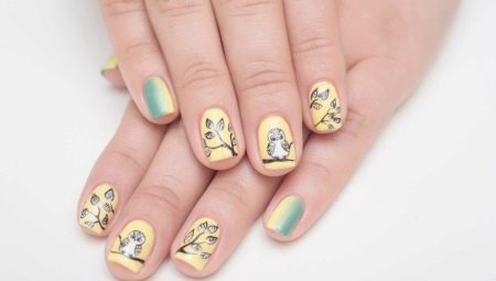 Stylish design ideas manicure with owls