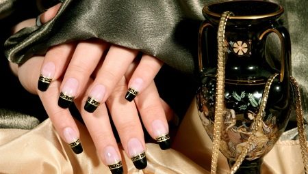 Stylish manicure in the Greek style