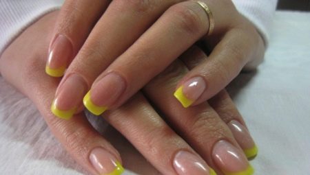 Yellow French manicure: a variety of design and choice of technology