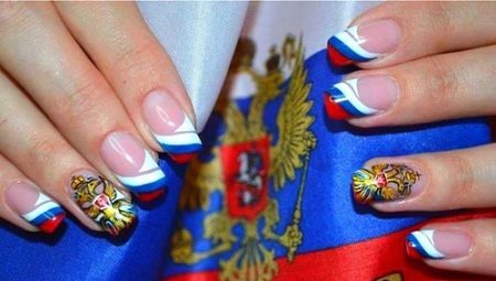 Interesting ideas manicure with flags of different countries