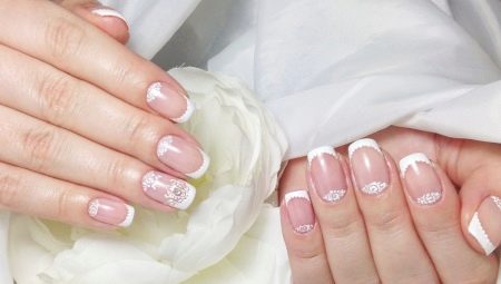 Wedding manicure with shellac