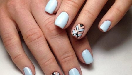 Ideas manicure geometry for short nails