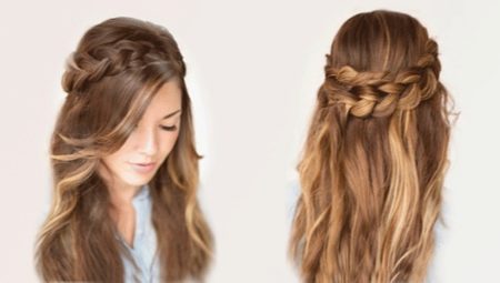 Sample hairstyles to school in 5 minutes of long hair