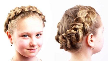 How to weave a braid around a girl's head?