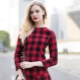 Red checkered dress - eye-catching contrast