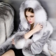 Short fur coat with a hood