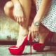 Red patent shoes